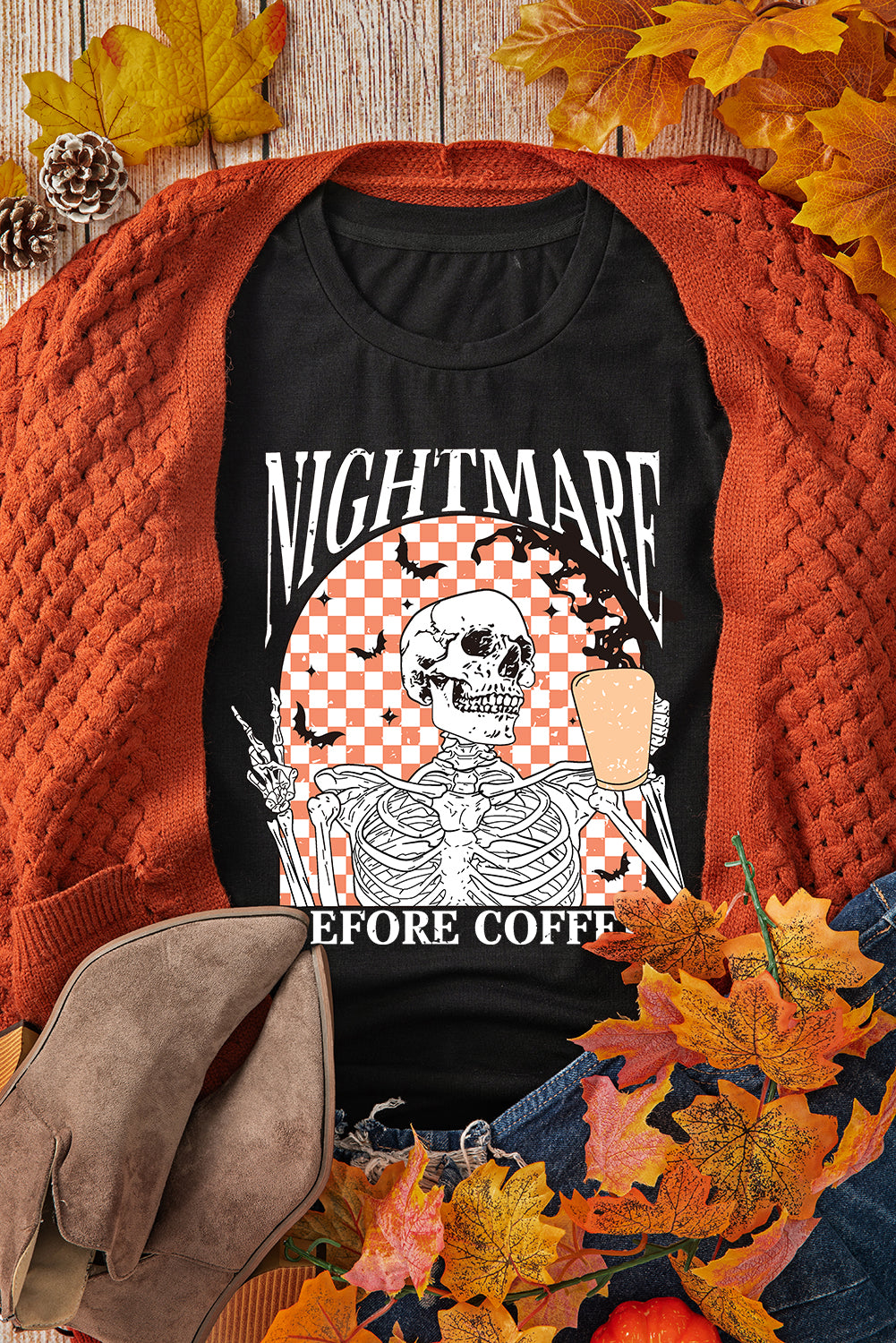 Black Nightmare Before Coffee Tee