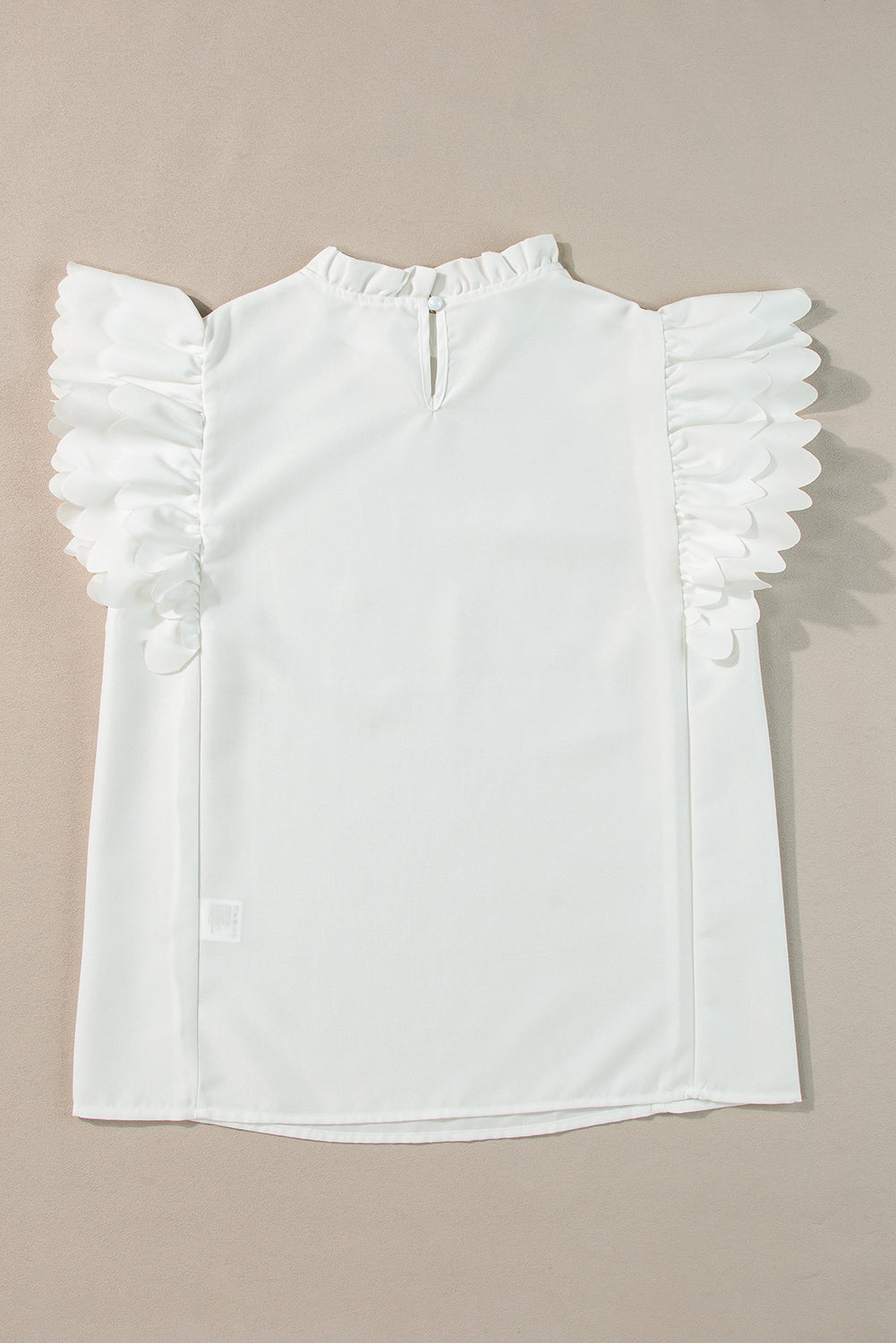 White Ruffle Sleeve Top