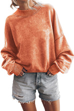 Load image into Gallery viewer, Orange Drop Shoulder Crew Neck Pullover Sweatshirt

