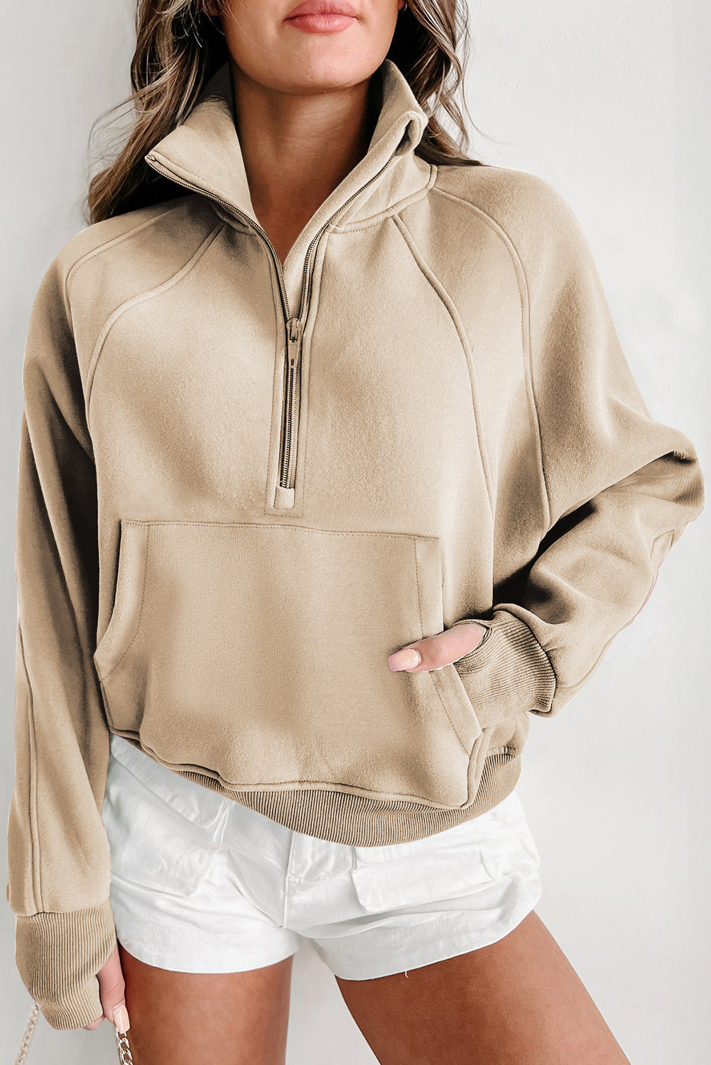 Flamingo Fleece Lined  Sleeve Sweatshirt