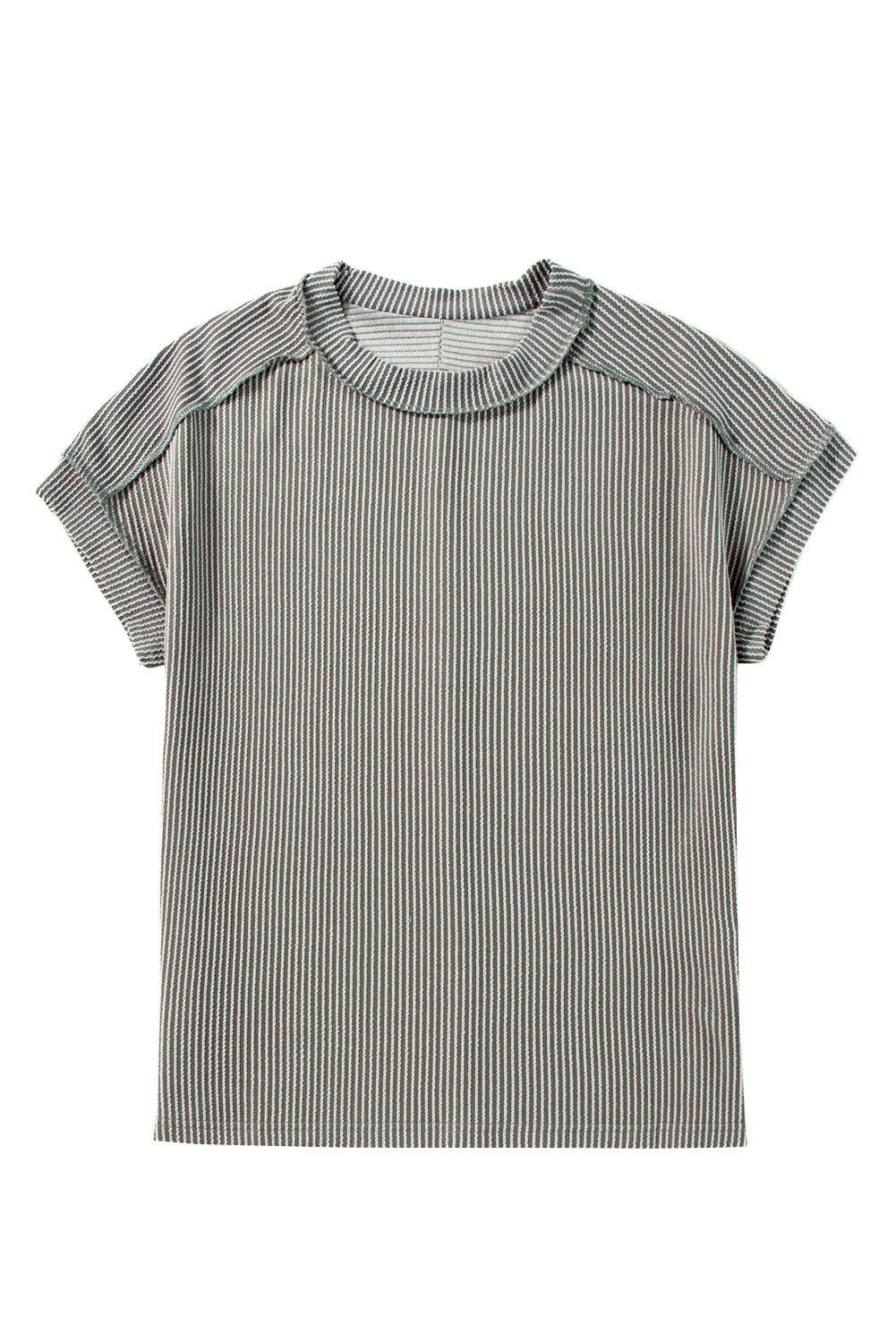 Grey Exposed Stitching Tee