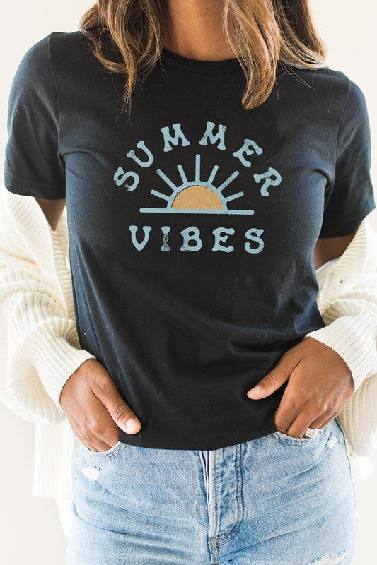 Summer Vibes Sunset Fun Vacation Graphic Tee