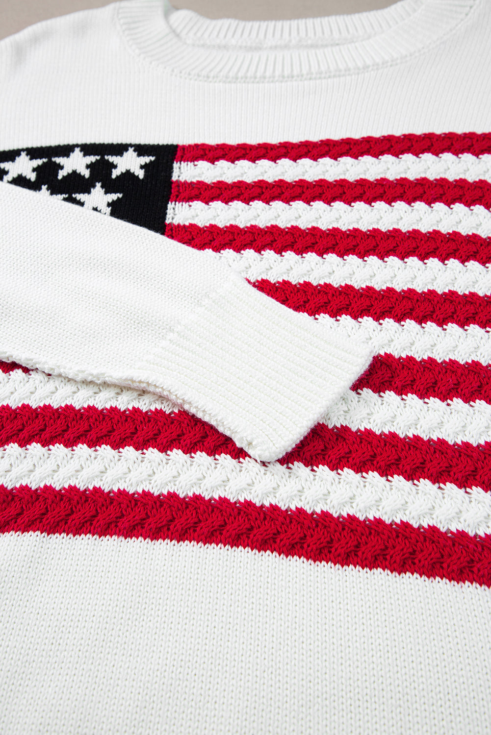 White American Flag Sweater