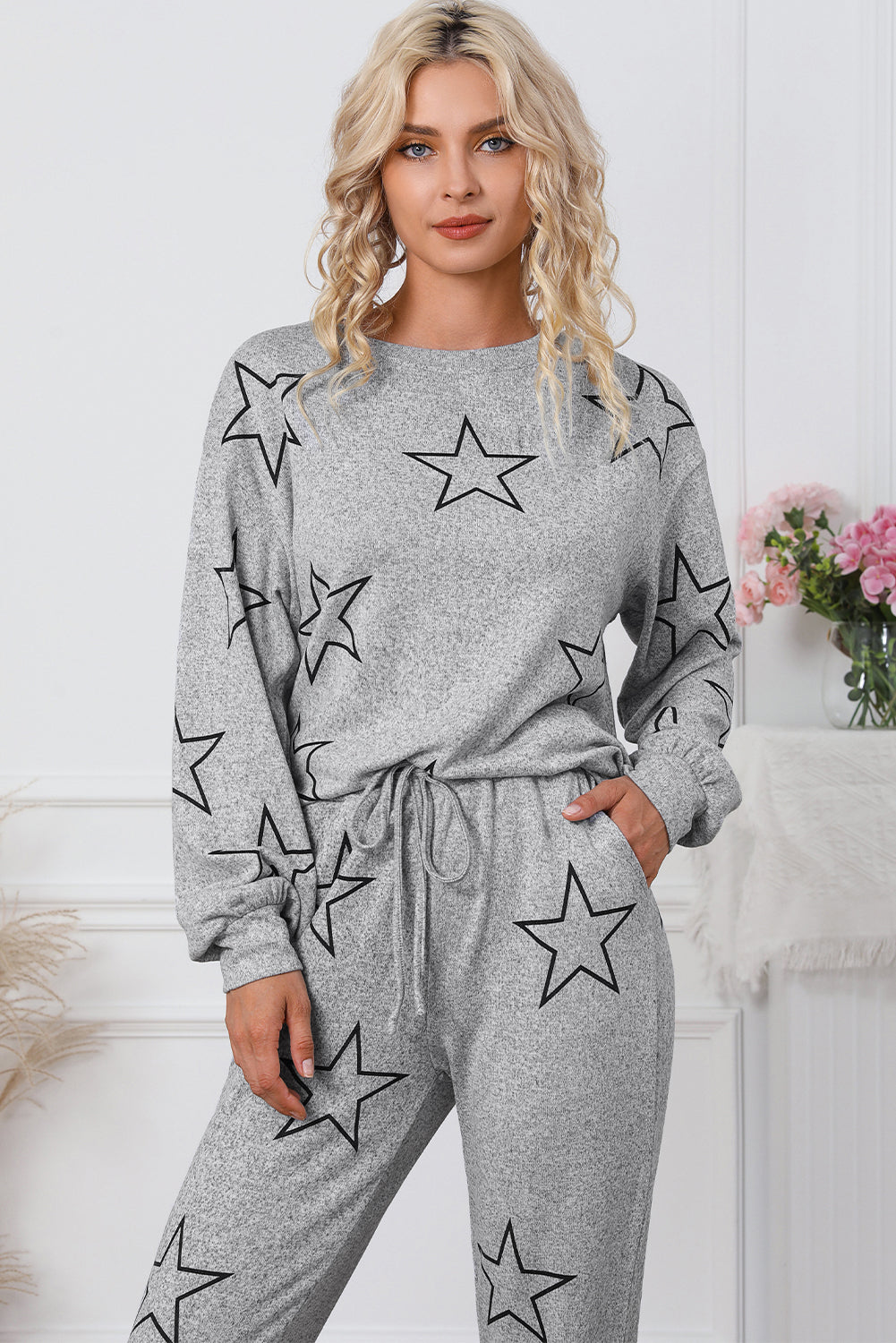 Gray Stars Lounge Set