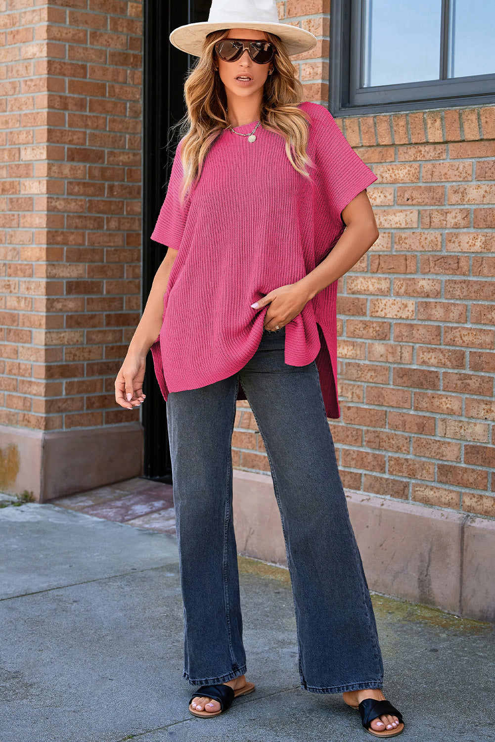 Rose Red Oversized Sweater