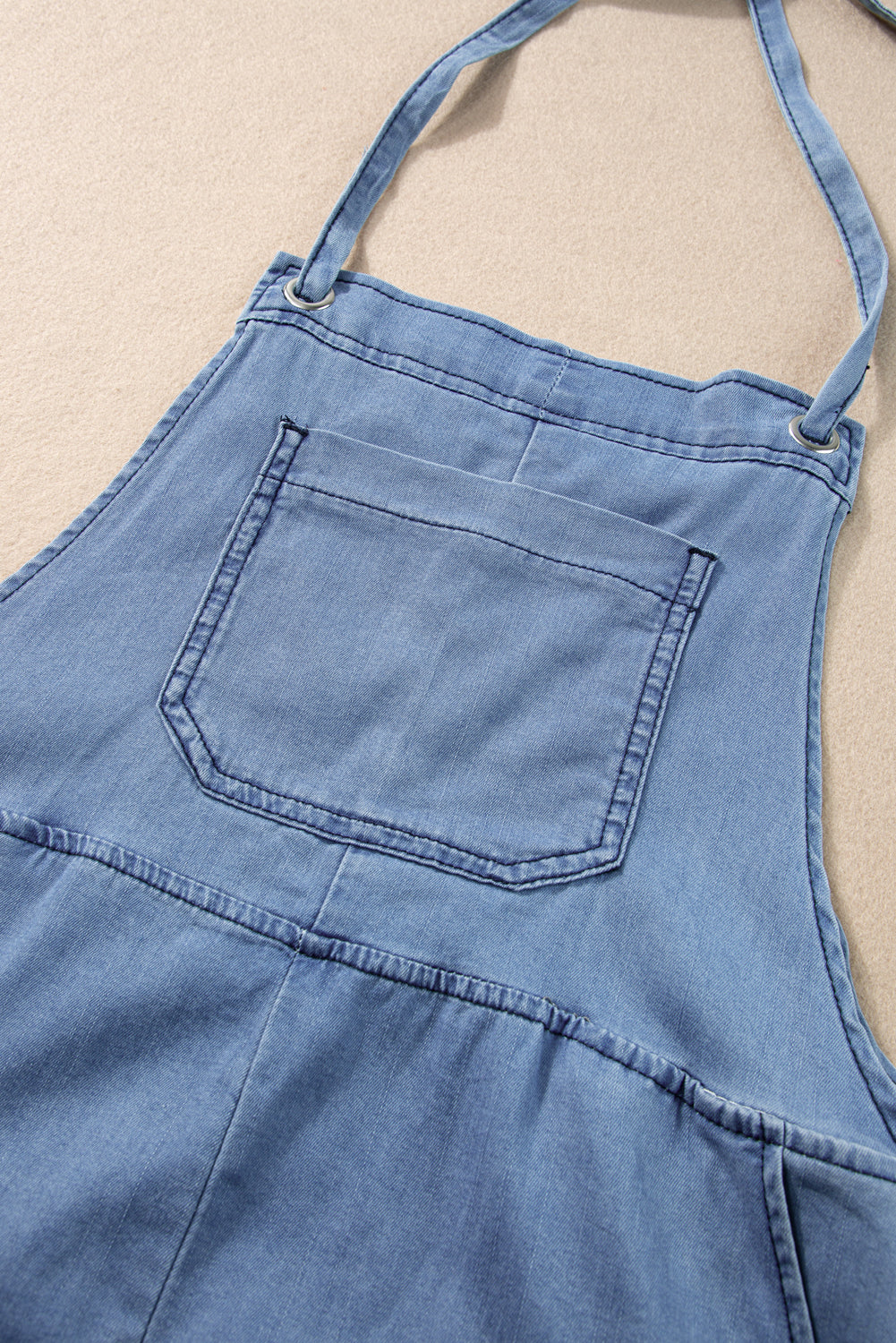 Light Blue Grommet Romper