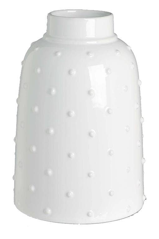 Hobnail Shouldered Vase,10.04", White