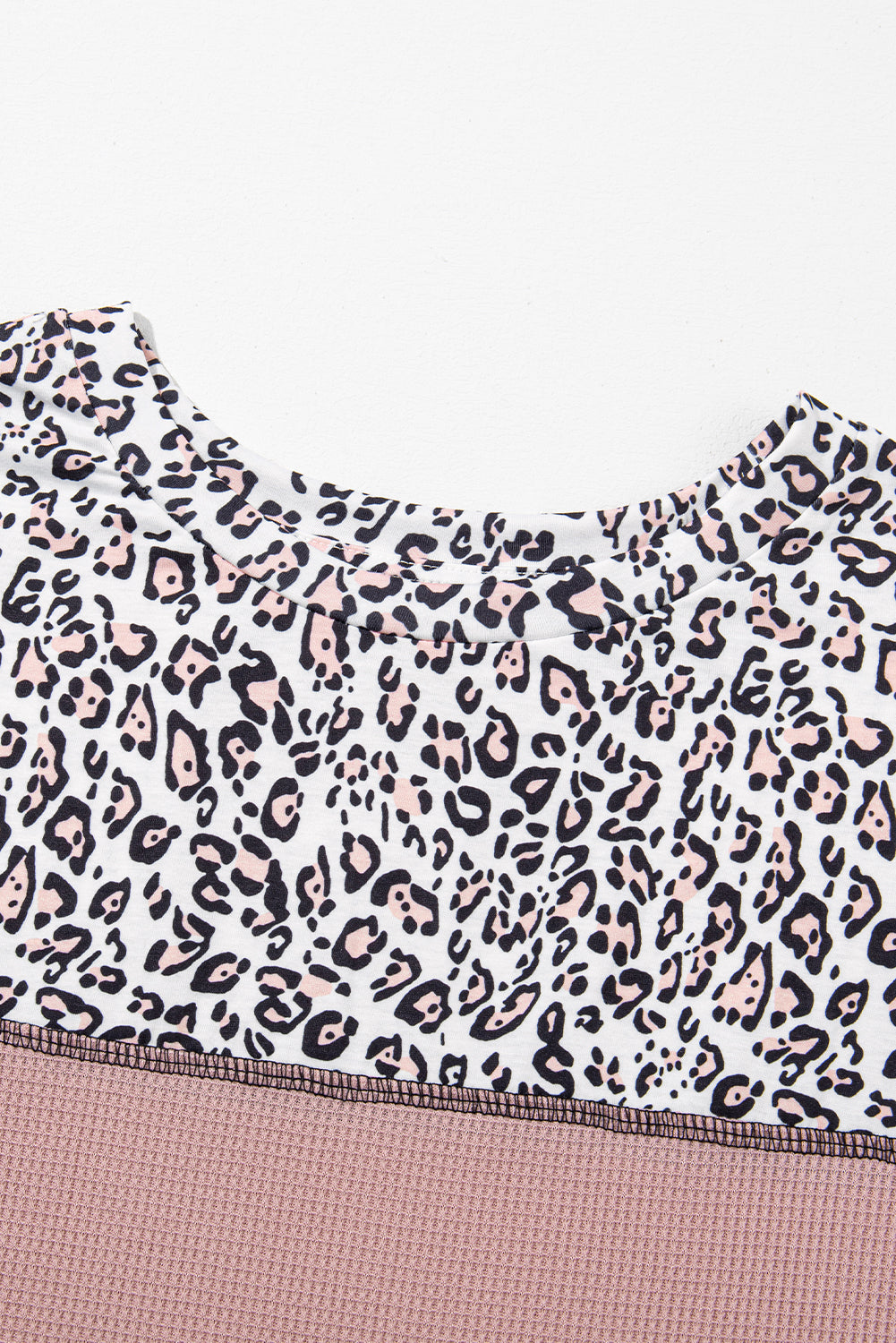 Light Pink Leopard Patchwork Top