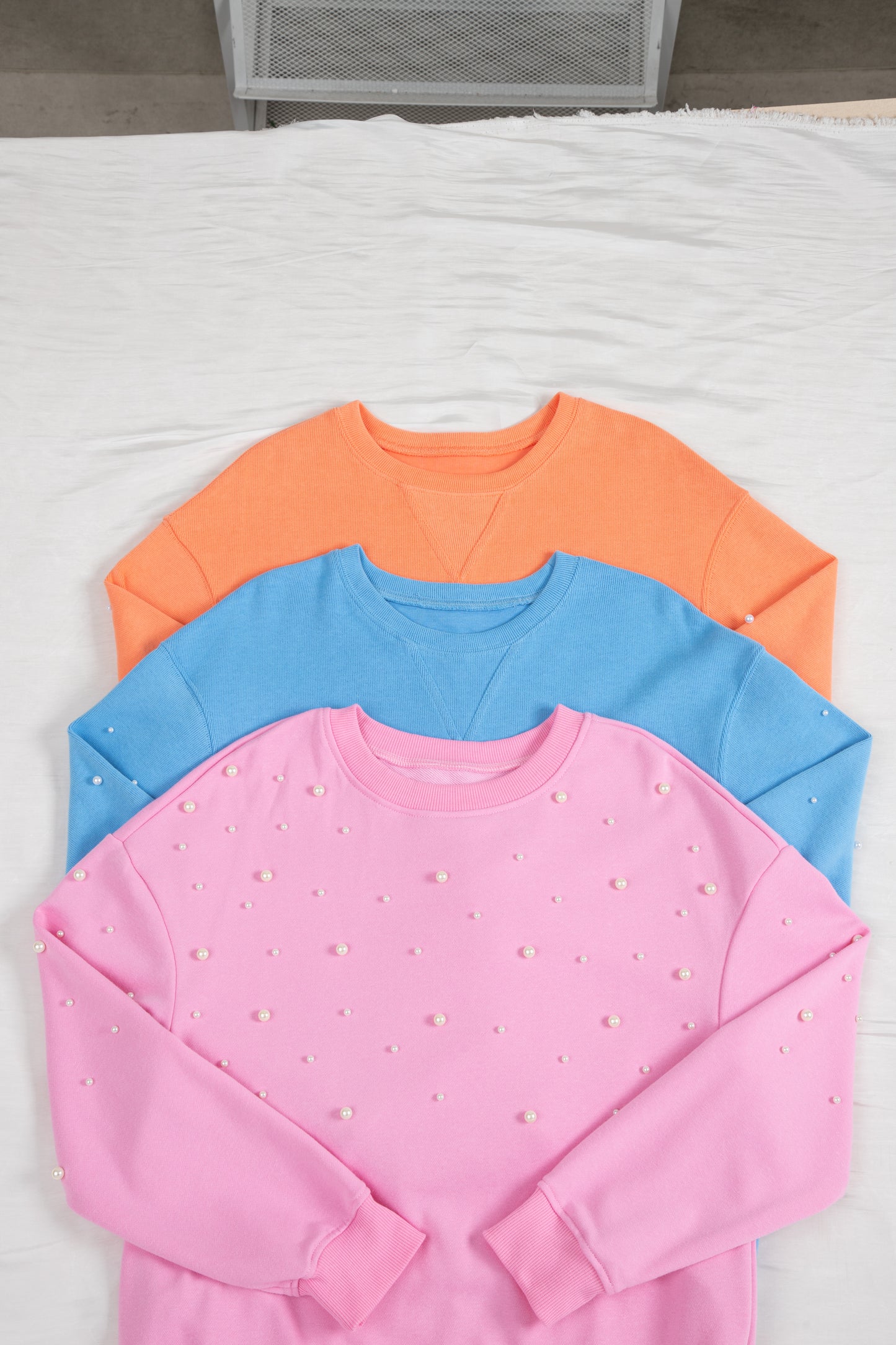 Myosotis Pearled Sleeve Sweatshirt