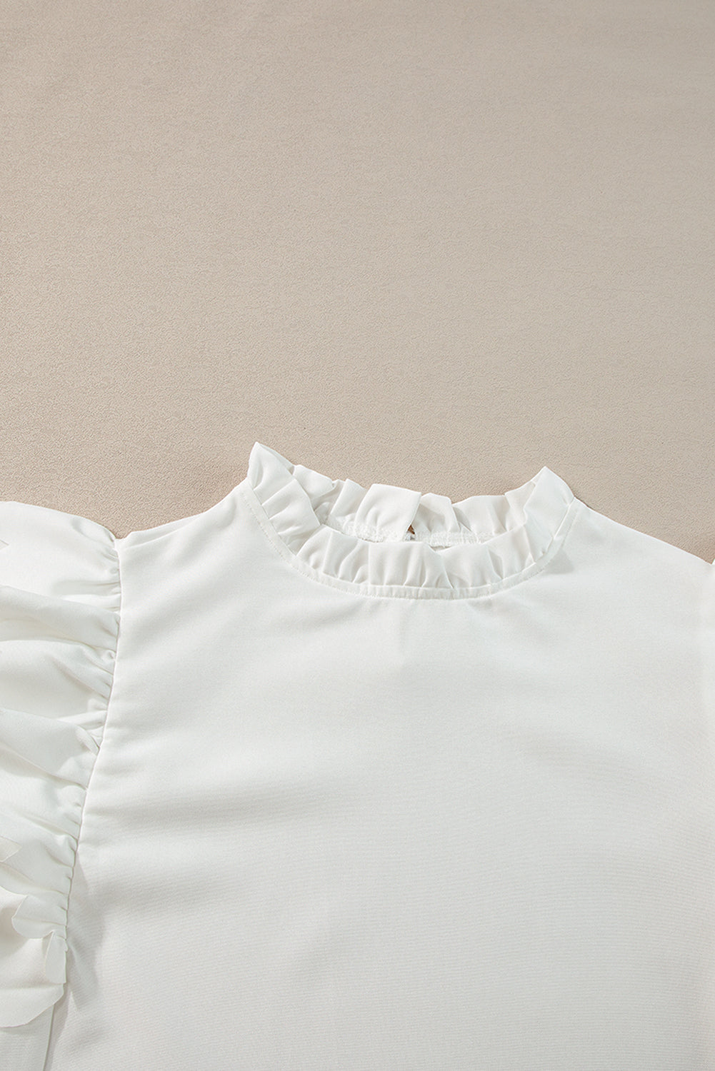 White Ruffle Sleeve Top