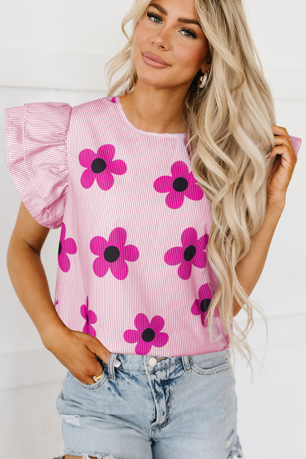 Pink Pinstripe Blouse