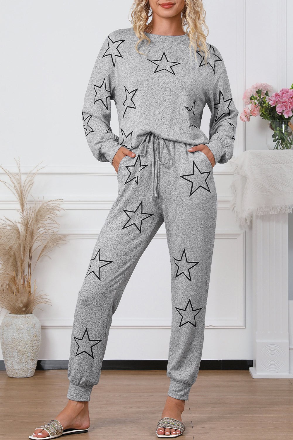 Gray Stars Lounge Set