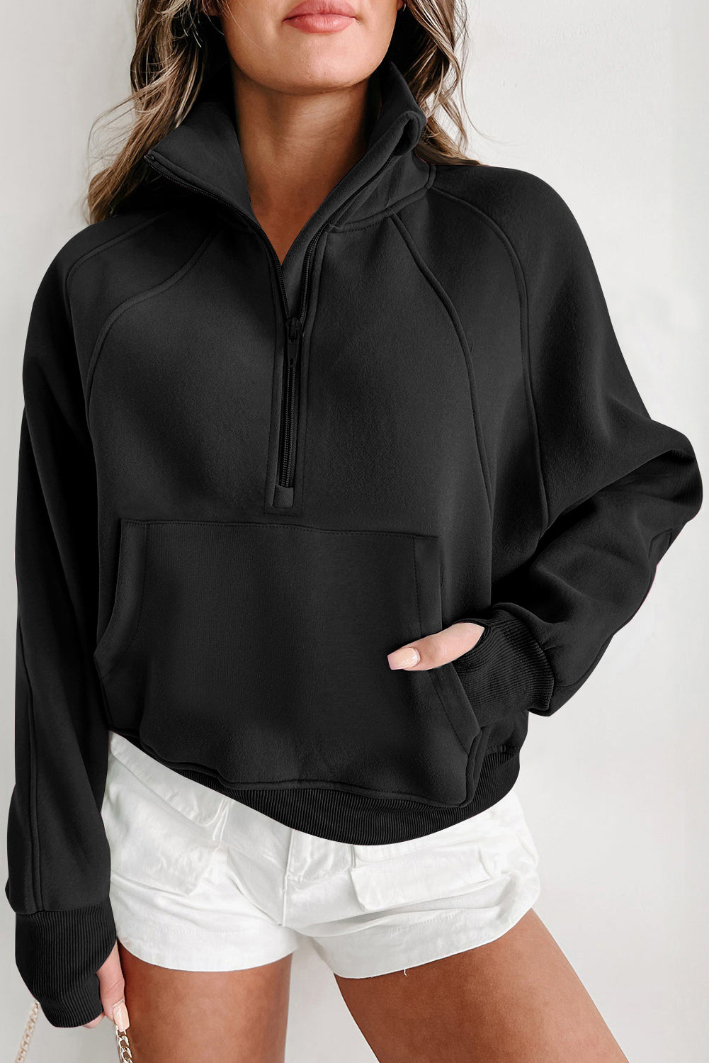 Flamingo Fleece Lined  Sleeve Sweatshirt