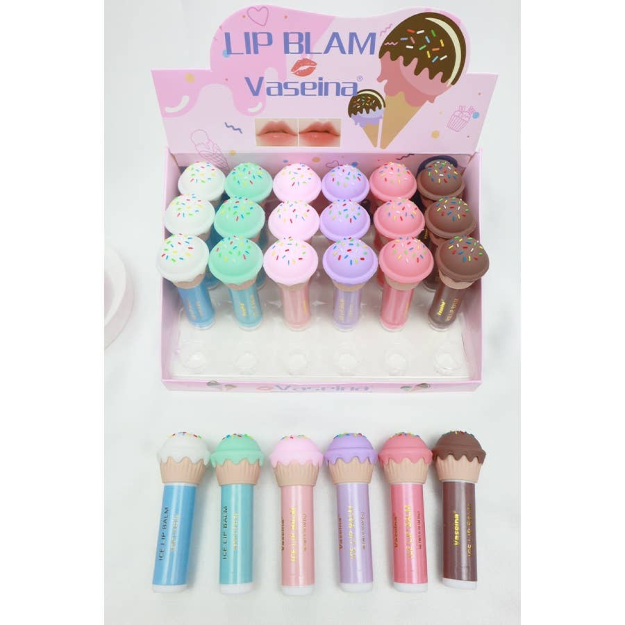 24-Pcs Ice Cream Lip Balm: MIX COLOR / ONE