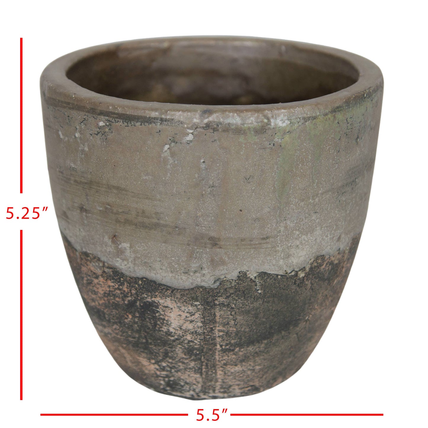 Gita Small Gray Terracotta Garden Planter Pot