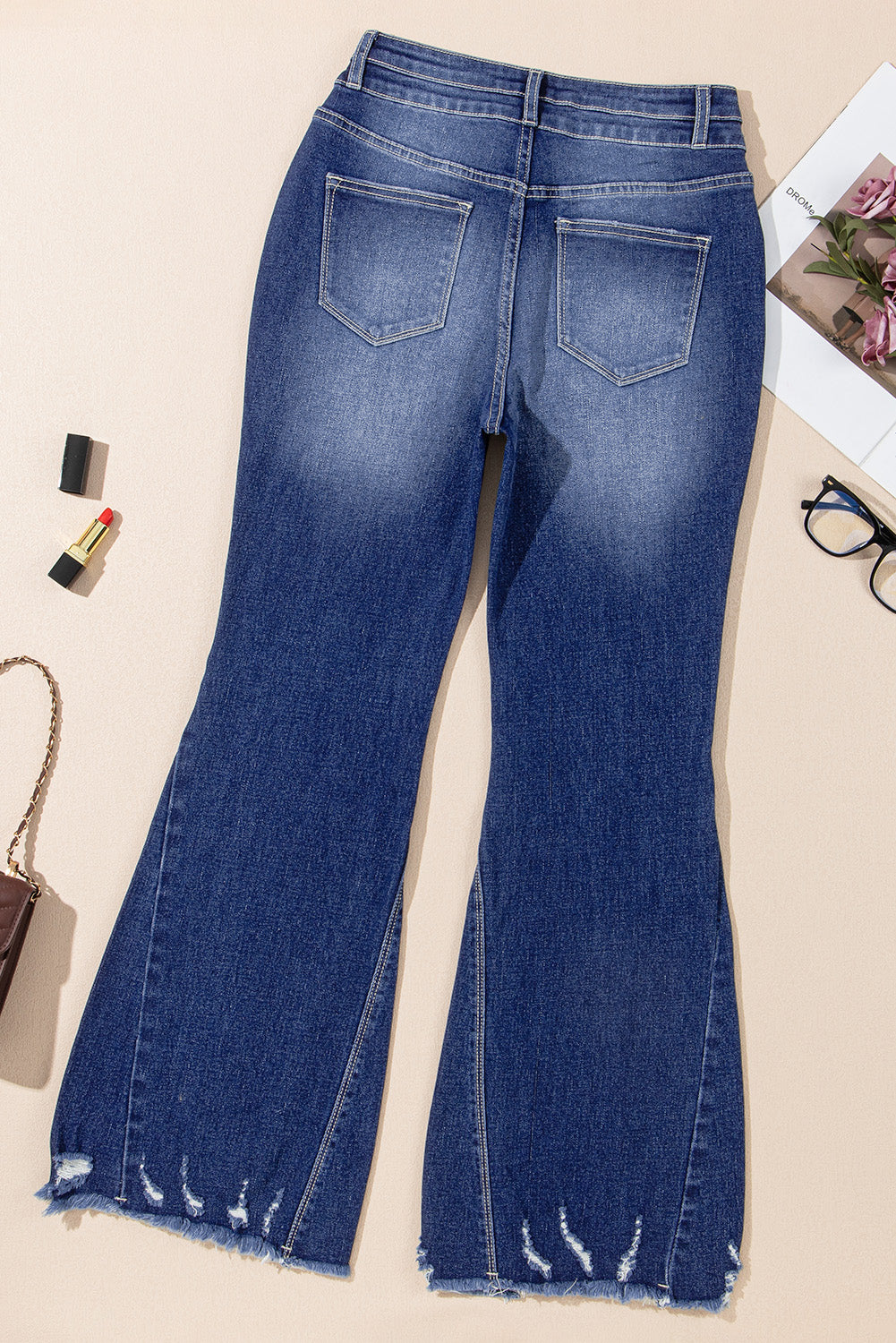 Sail Blue High Rise Flared Jeans