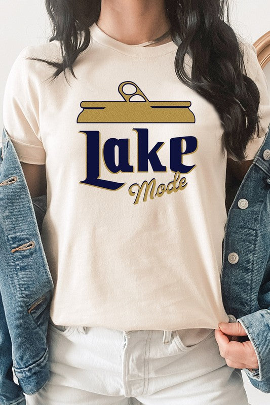 Lake Mode Beer Can Summer Vacation Graphic Tee