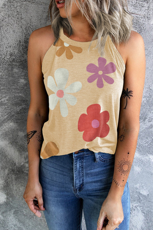 Khaki Flower Tank