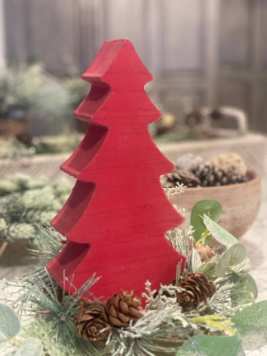 Red Wash Chunky Christmas Tree