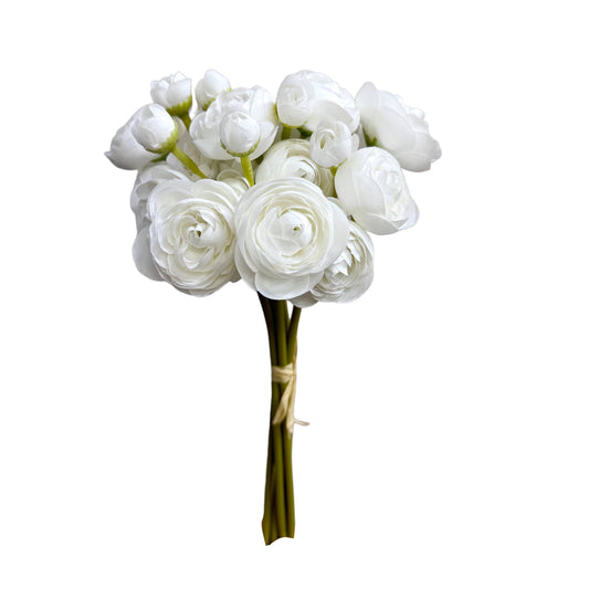 Elegant Faux Tea Rose Bouquet, Set of 6 Stems, 10 Inch Tall