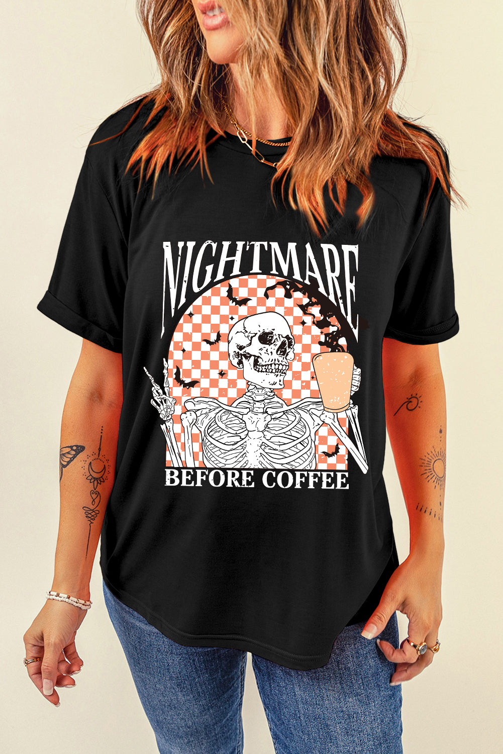 Black Nightmare Before Coffee Tee