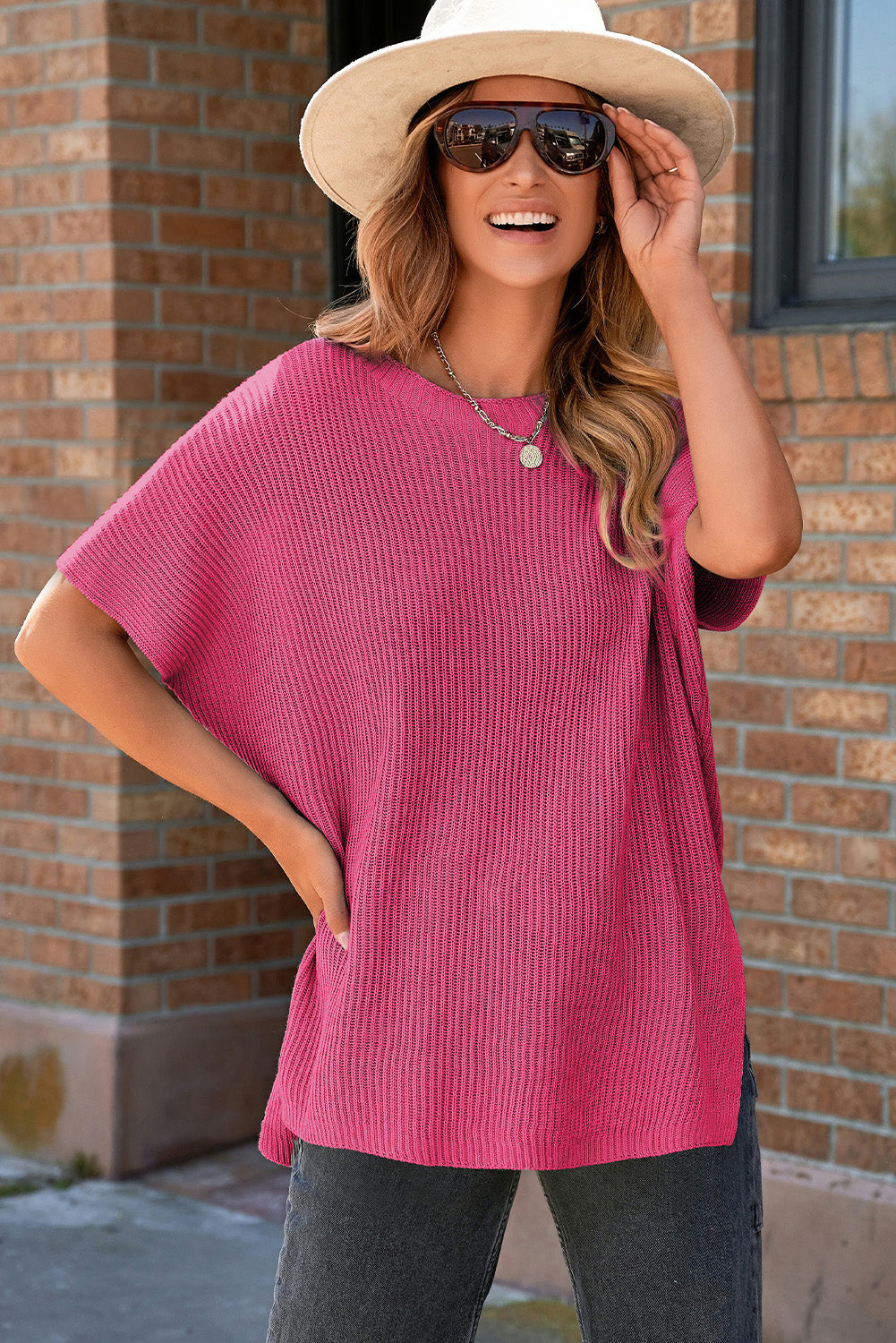 Rose Red Oversized Sweater