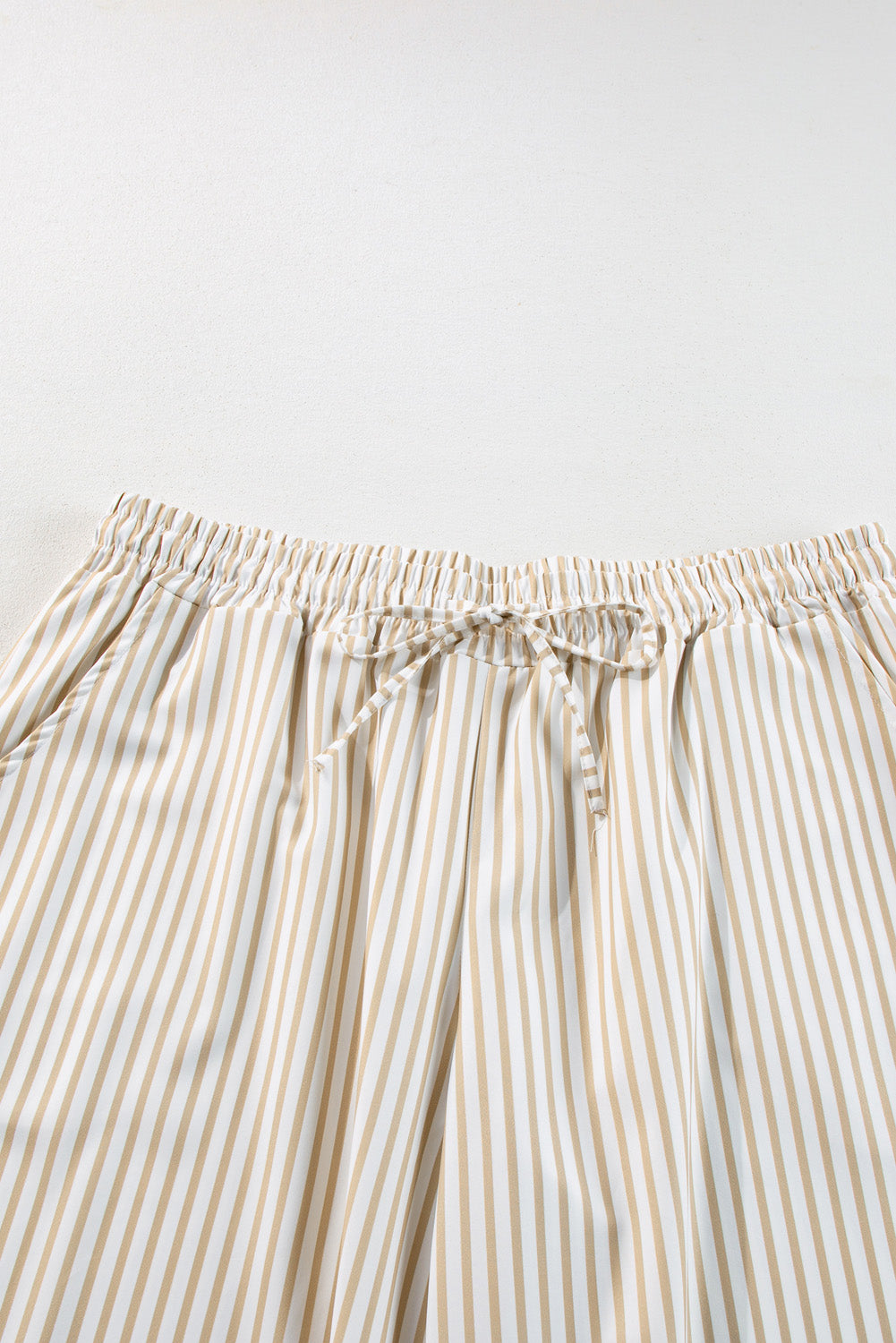 Khaki Stripe Plus Size Wide Leg Pants