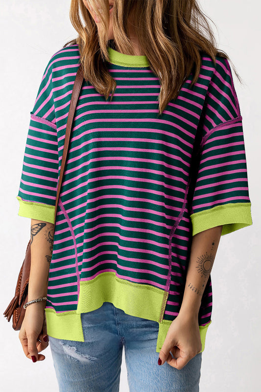 Green Stripe Oversized Tee