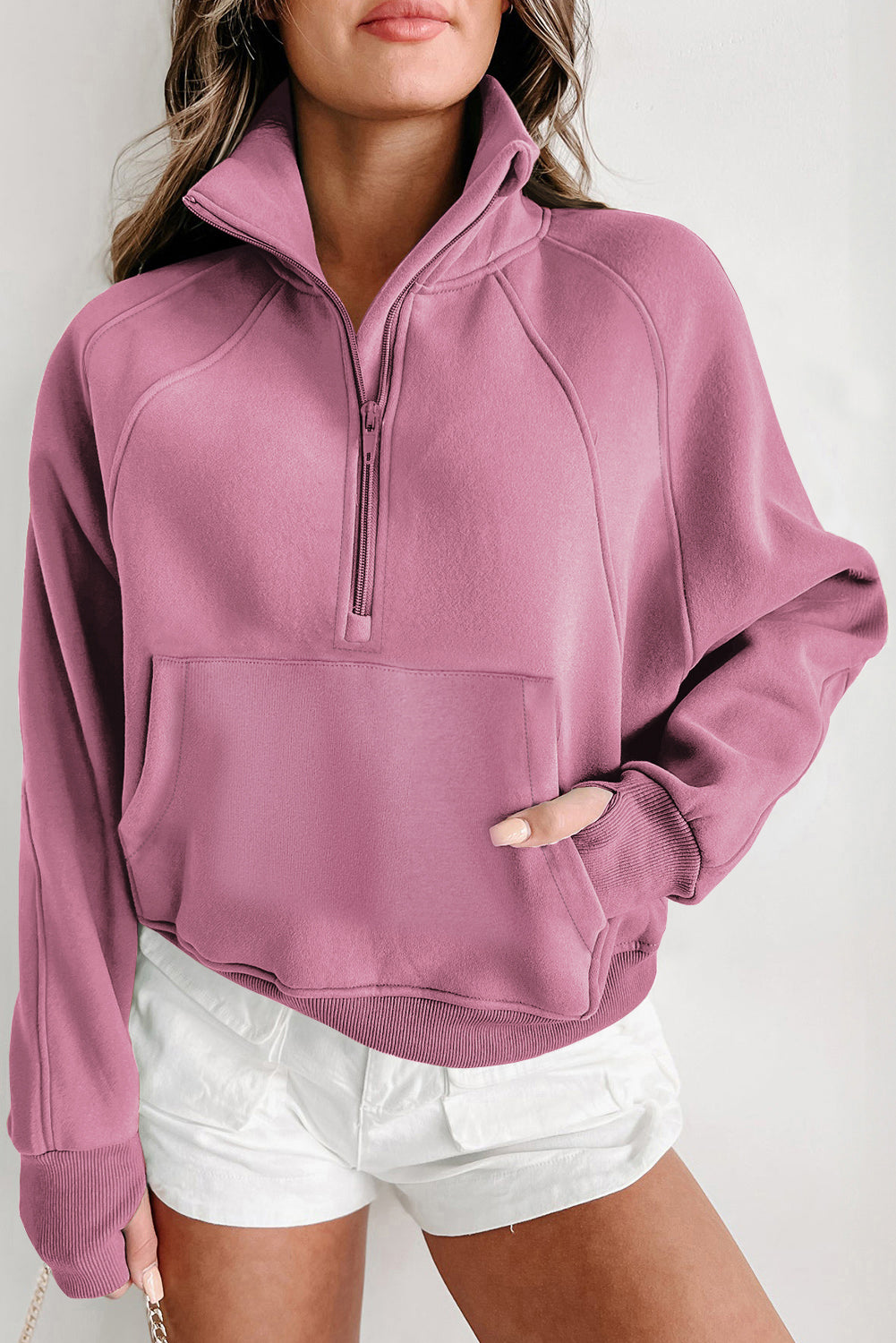 Flamingo Fleece Lined  Sleeve Sweatshirt