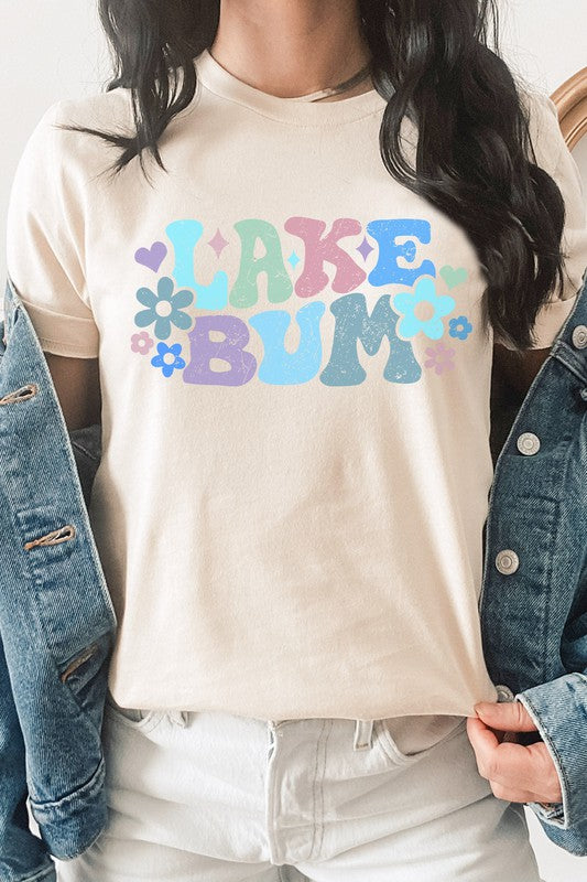 Pastel Flowers Lake Bum Summer Water Graphic Tee