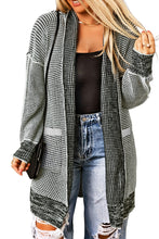 Load image into Gallery viewer, Gray Plus Size Textured Knit Cardigan
