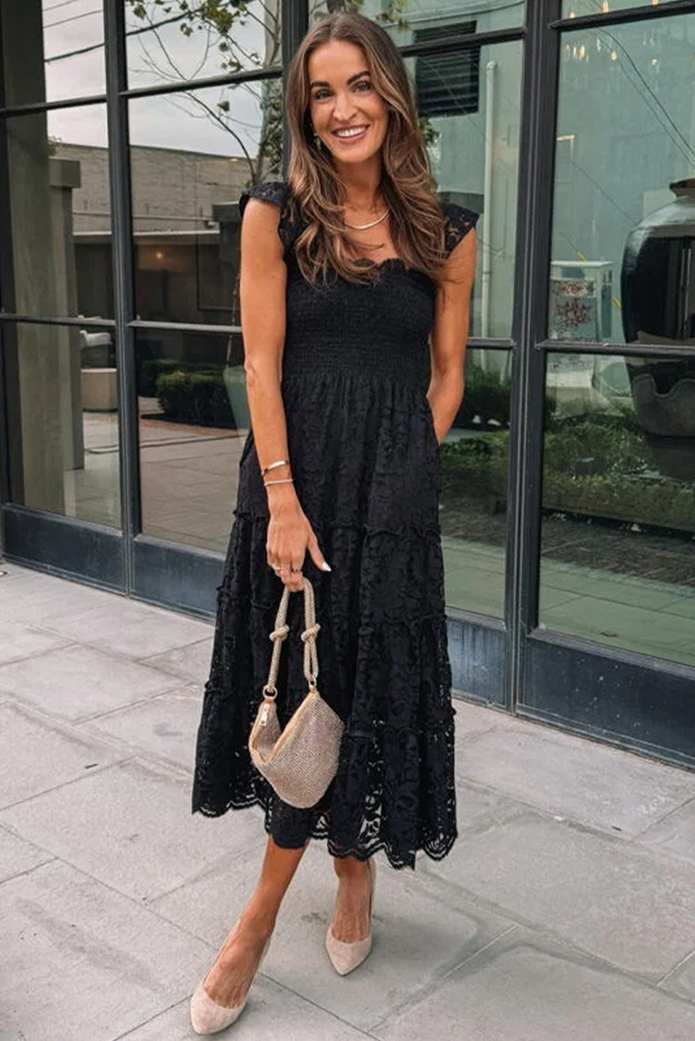 Black Lace Sleeveless Dress