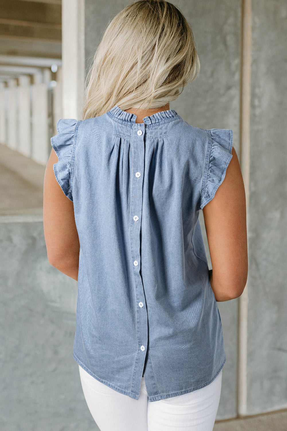 Beau Blue Chambray Top