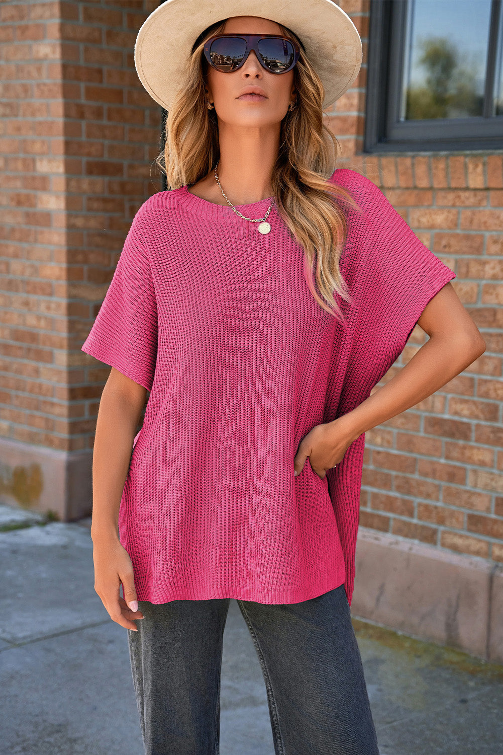 Rose Red Oversized Sweater