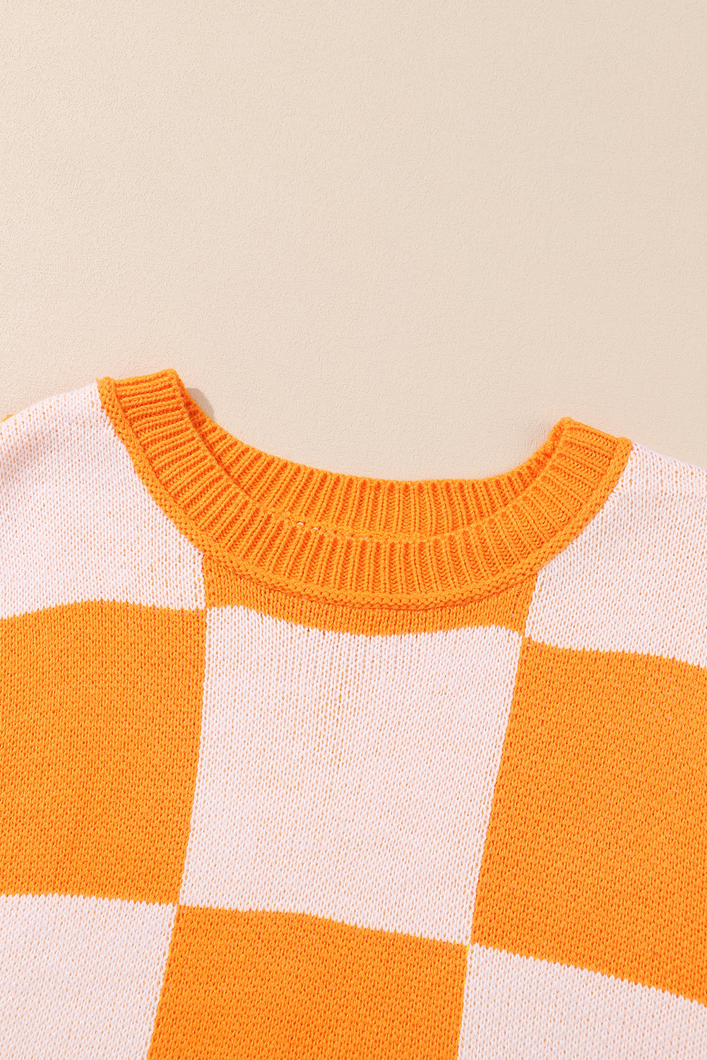 Orange Checkered Sweater