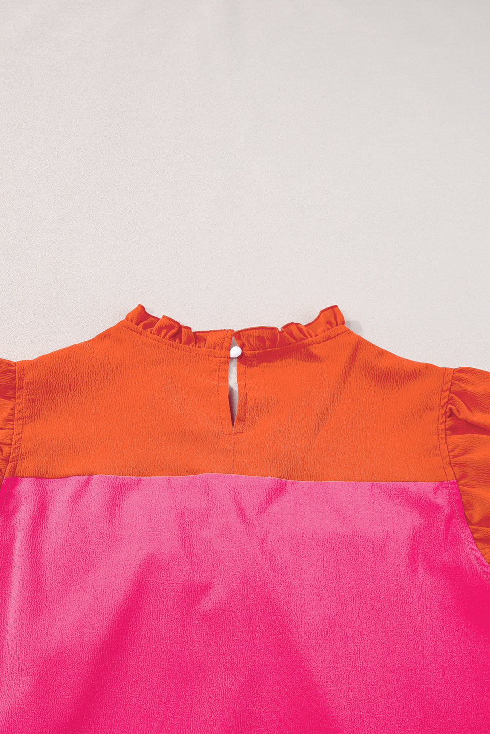 Orange Two Tone Ruffled Blouse