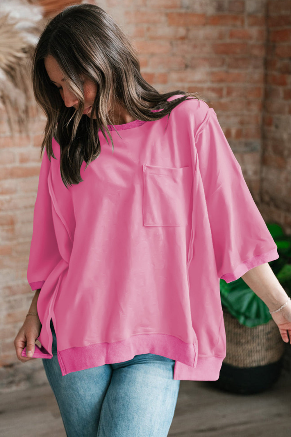 Bonbon Exposed Seam Loose Tee