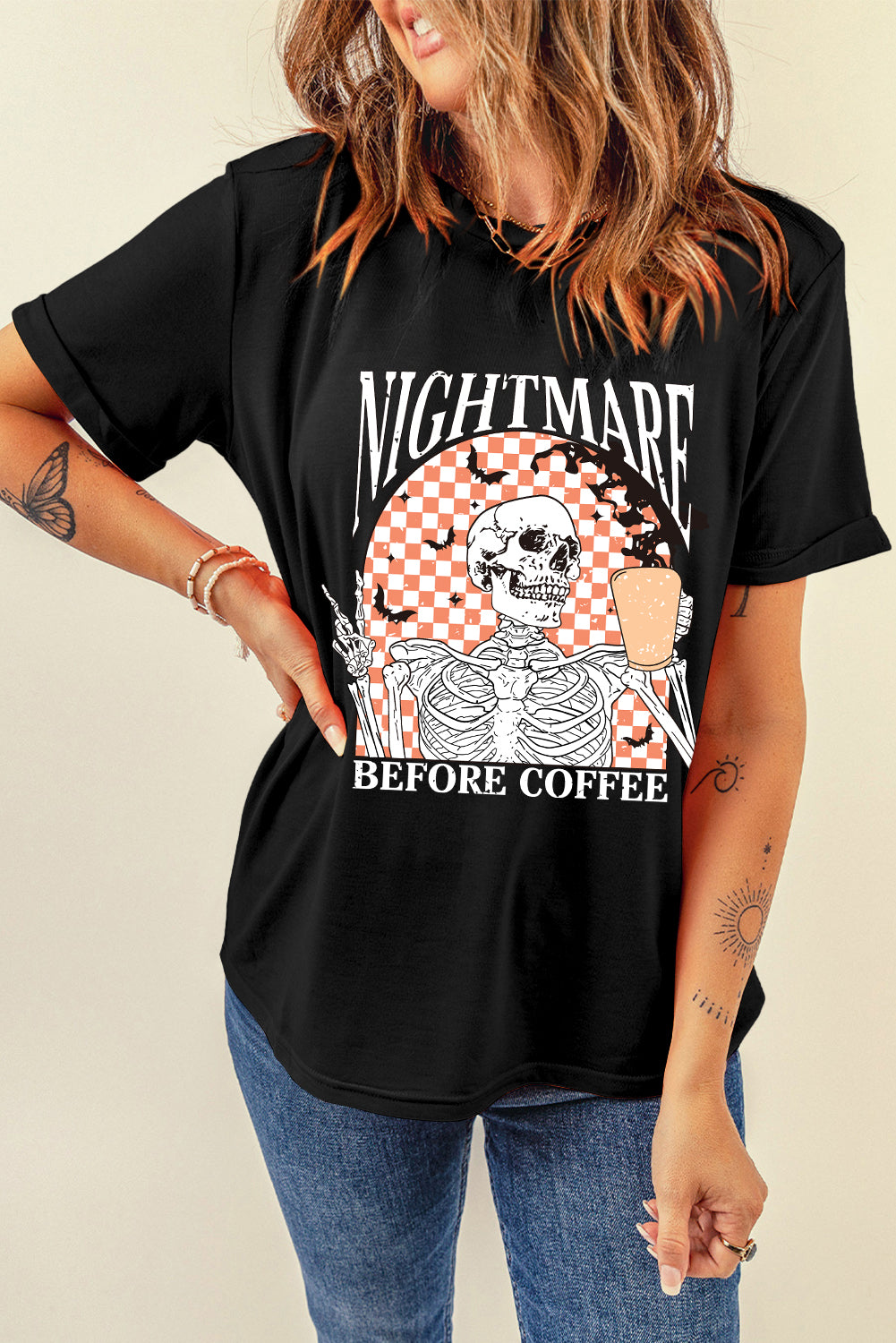 Black Nightmare Before Coffee Tee