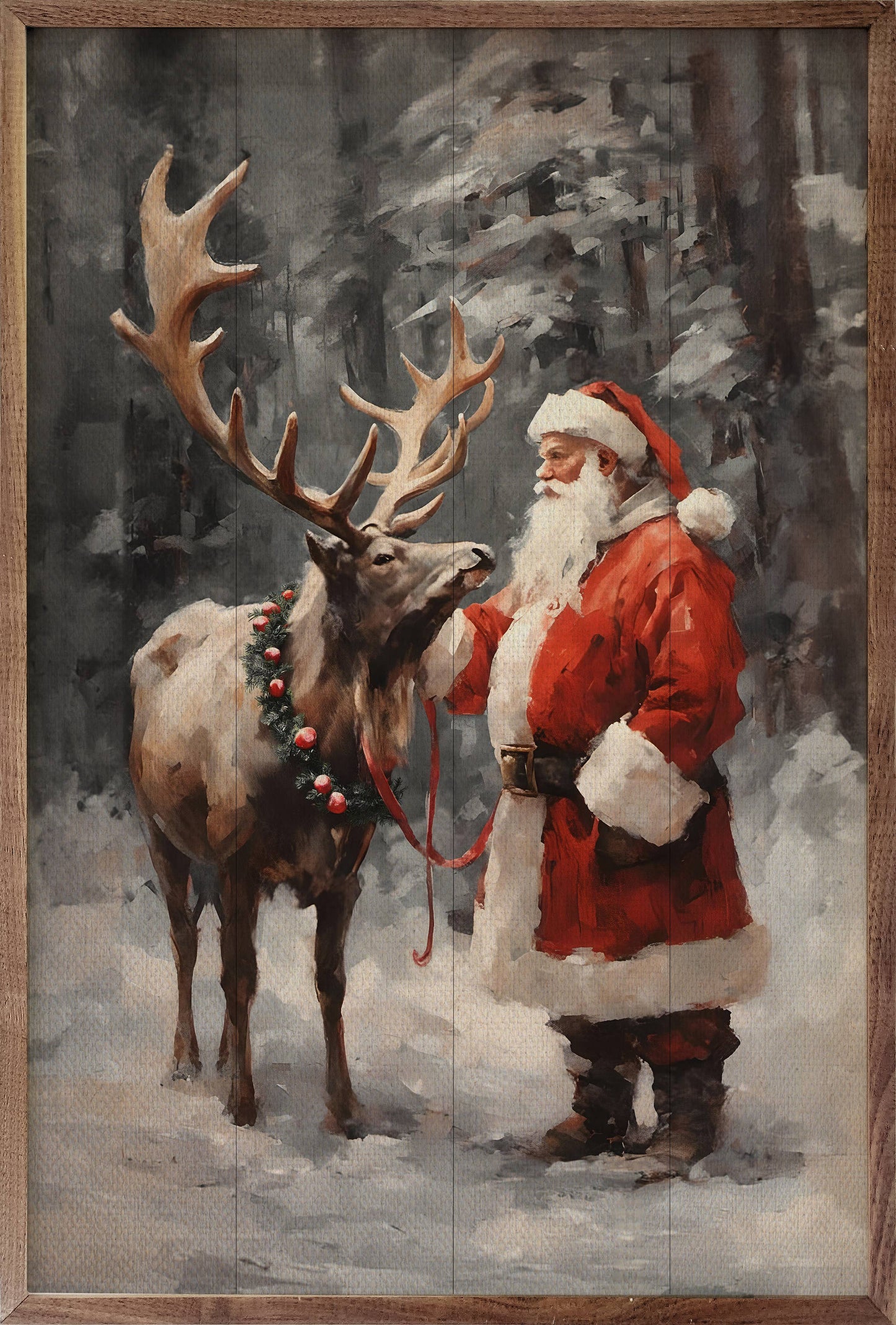 Santa And Reindeer Color