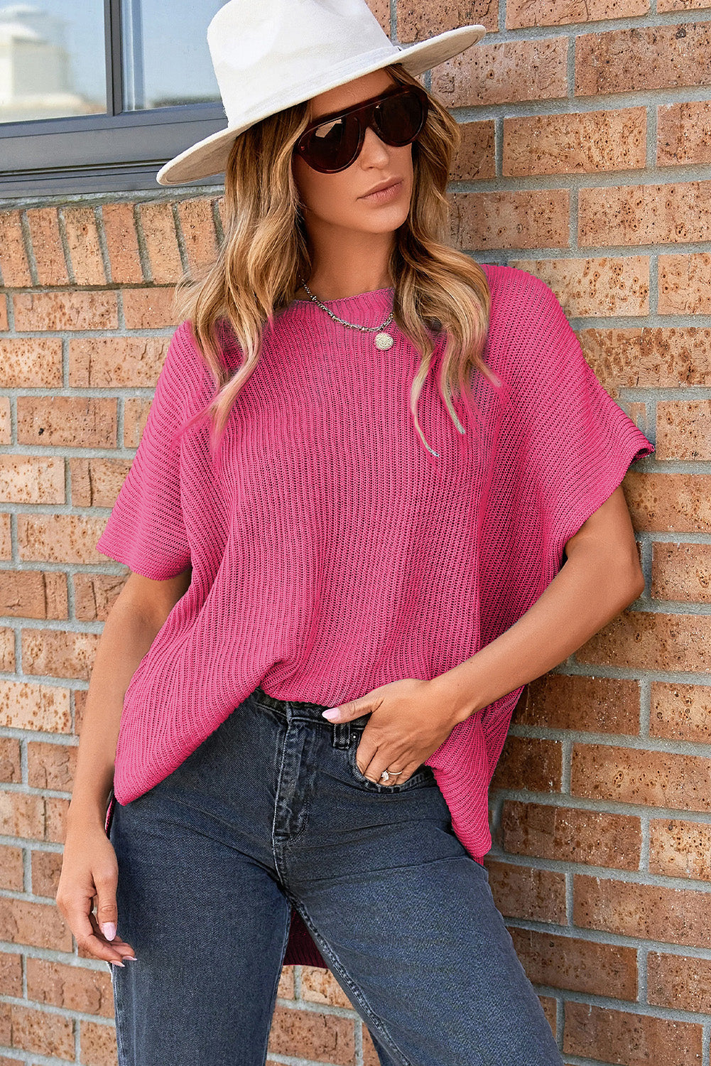 Rose Red Oversized Sweater