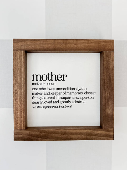 Mother Definition Wall Art | Mother's Day Gifts