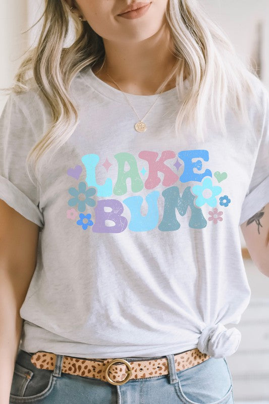 Pastel Flowers Lake Bum Summer Water Graphic Tee