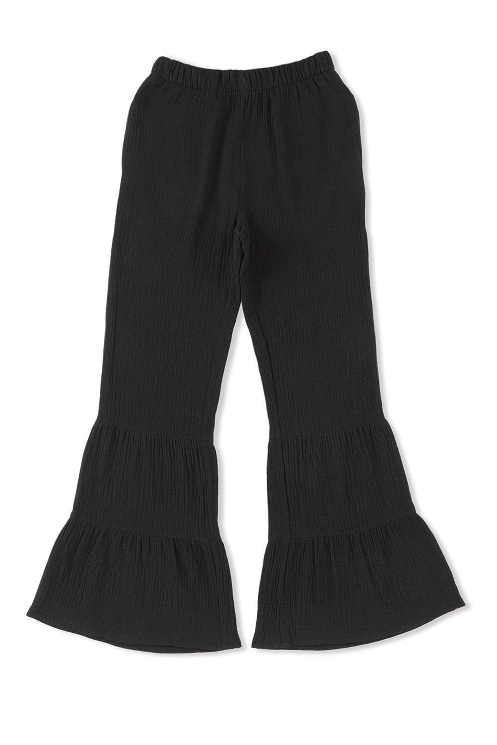 Black Textured High Waist Ruffled Bell Bottom Pants – Farmhouse Signs and  Co.
