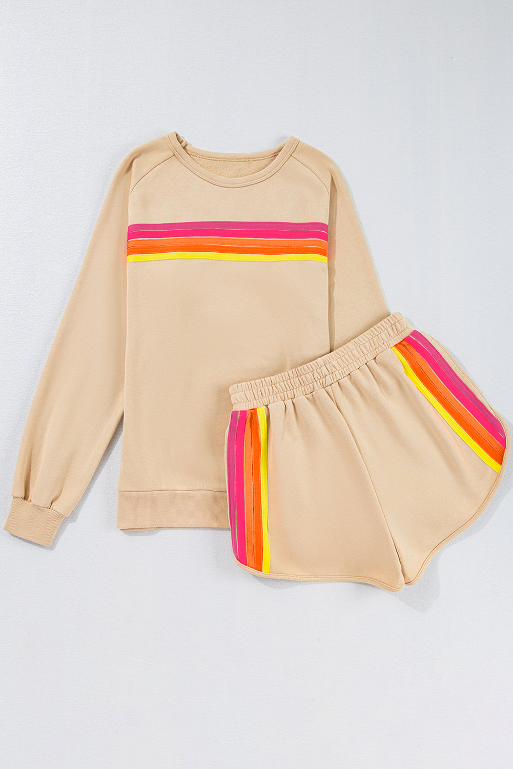 Striped Pullover and Shorts Set