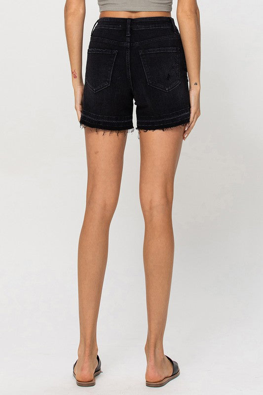 VERVET - High Rise Criss Cross Stretch Shorts