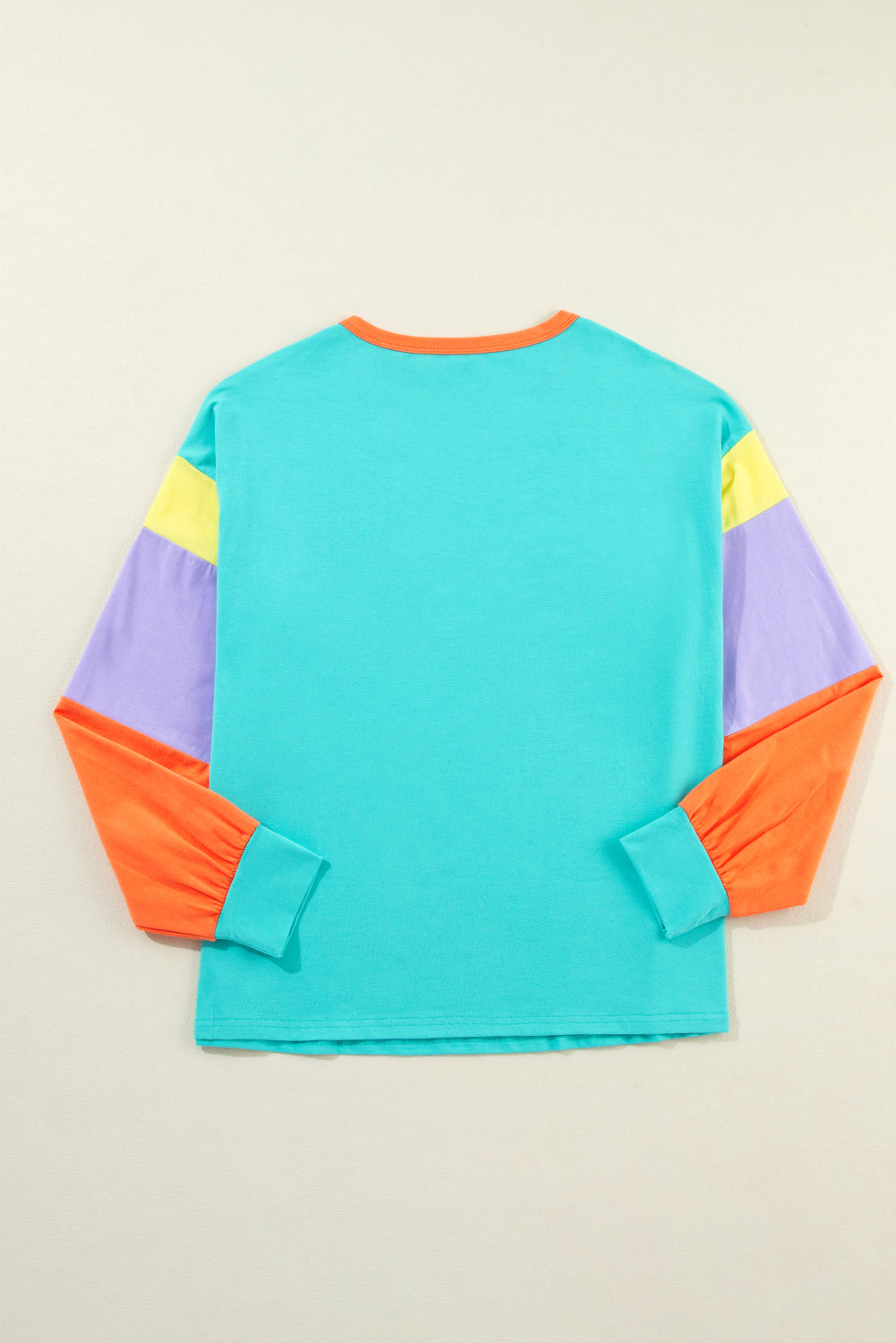 Light Blue Colorblock Patchwork Top