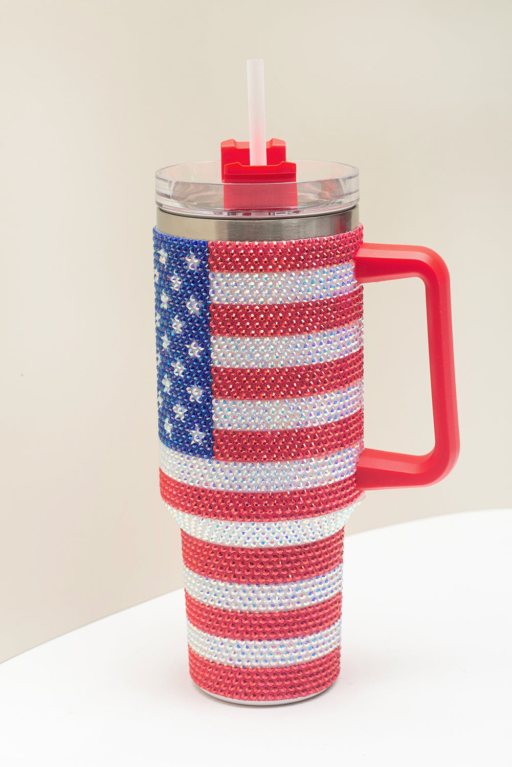 Red Rhinestone American Flag Cup 40oz