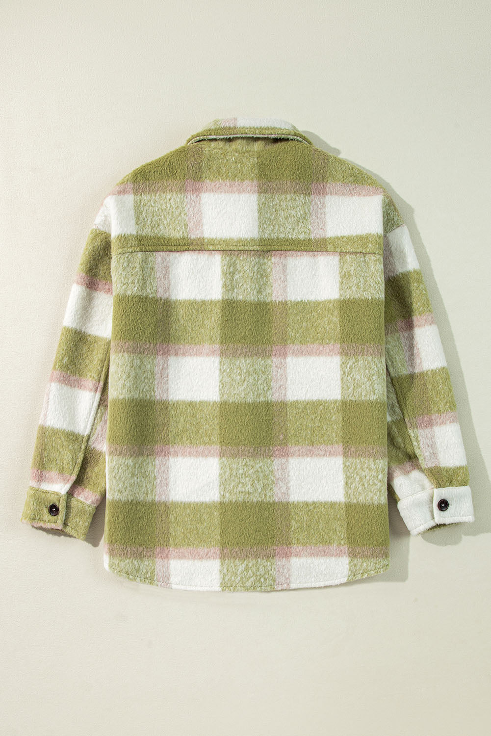 Sage Green Plaid Print Shacket