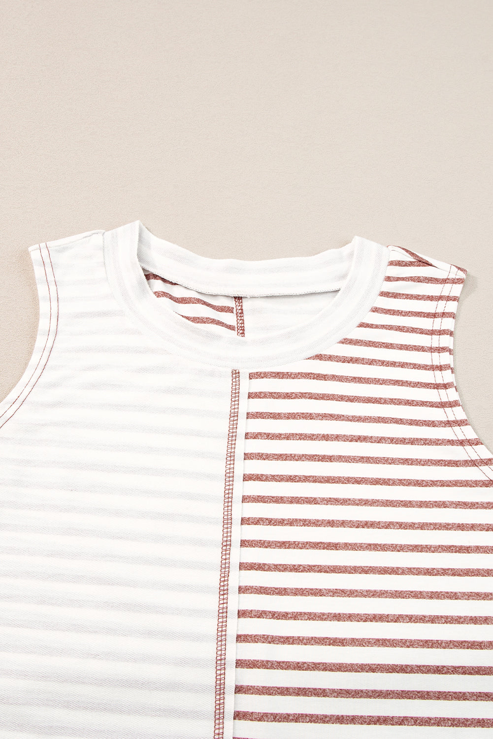 Brown Stripe Loose Tank Top