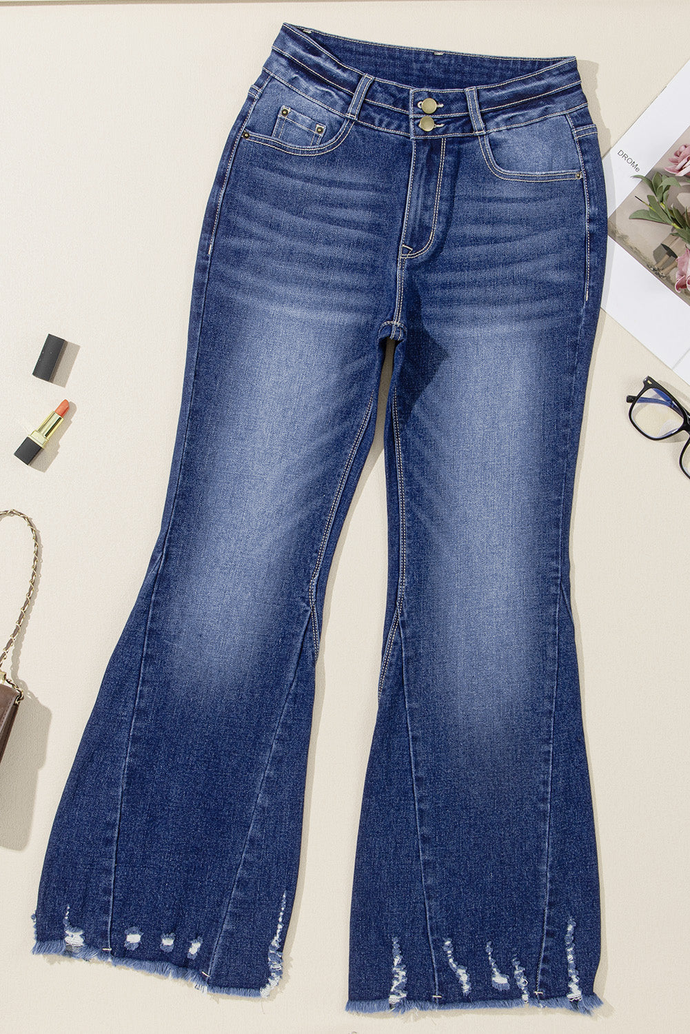 Sail Blue High Rise Flared Jeans